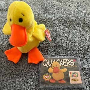TY Beanie Baby - QUACKERS with Collector Card